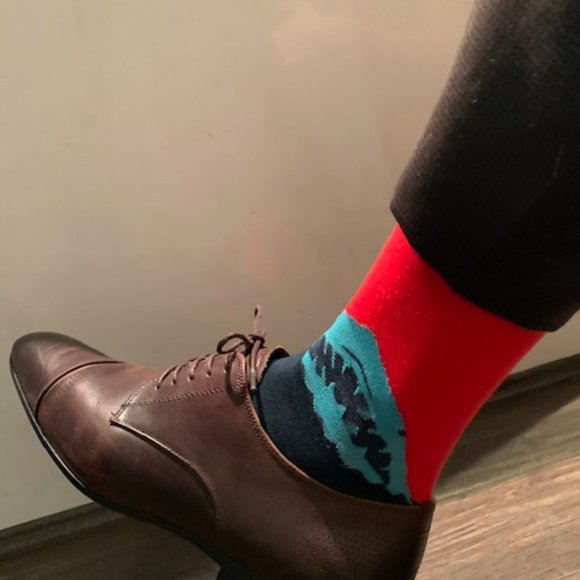 Brand New, Organic Cotton Crew socks, shark design, size 7-13, unisex - Picture 5 of 9